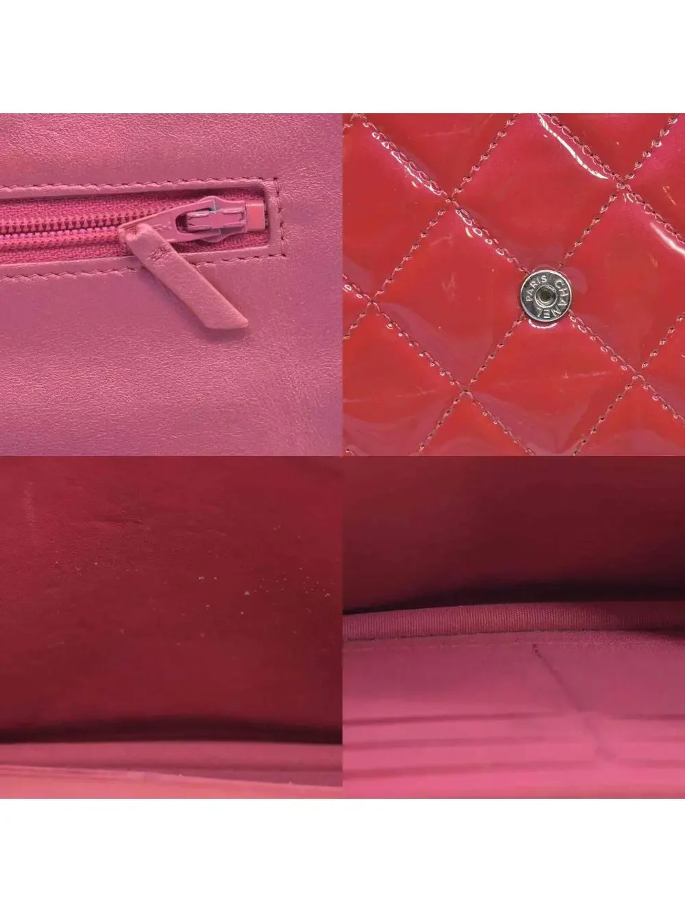 $3350 Chanel Patent Calfskin Quilted Boy Wallet On Chain WOC